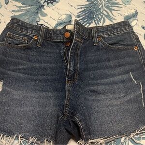 Universal Thread Blue Jean Shorts with Frayed Hem and Casual Style